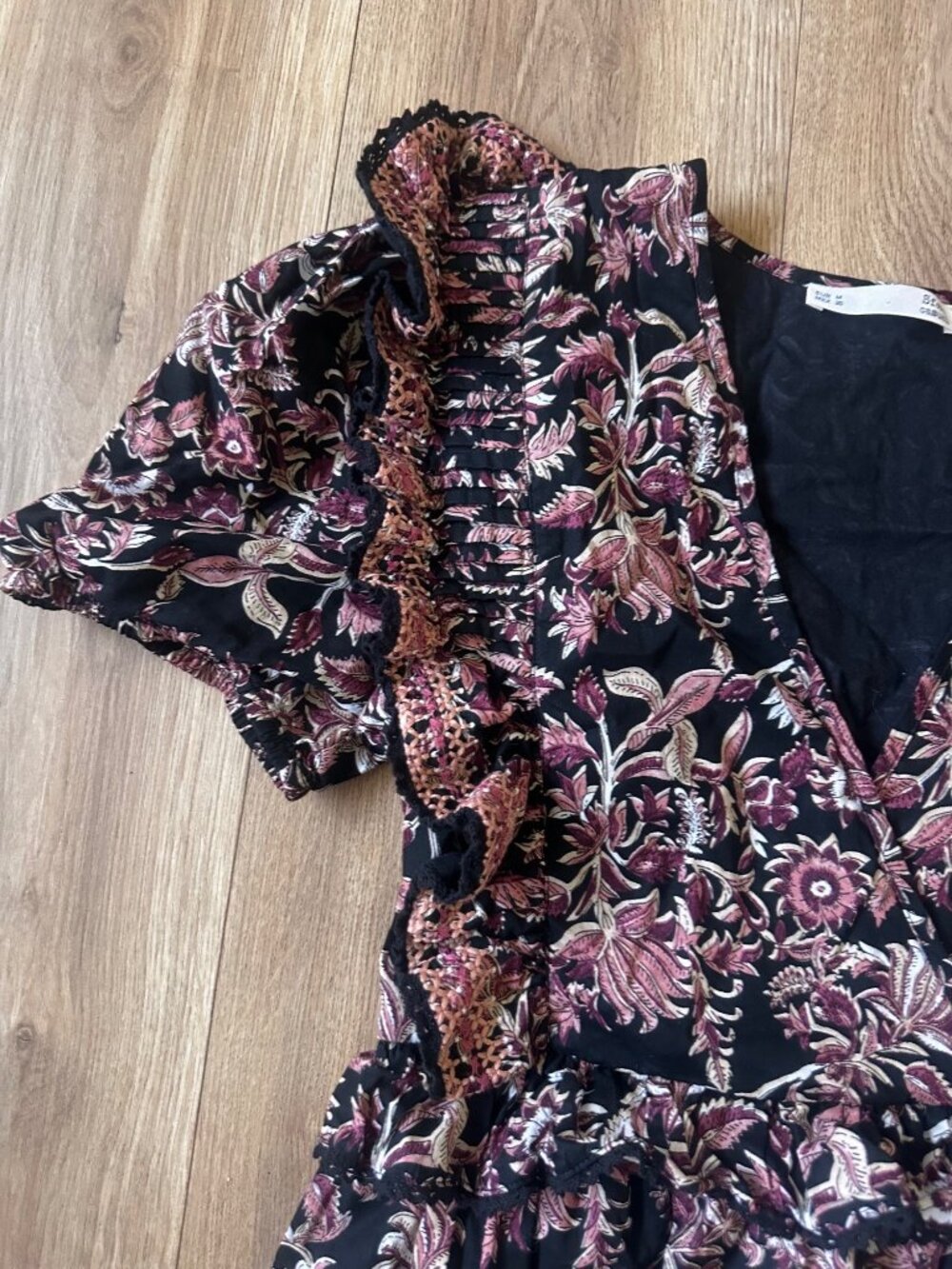 SFera Dainty Floral Midi Dress Womens Medium Embroidered Ruffles Feminine Modest - Picture 15 of 16